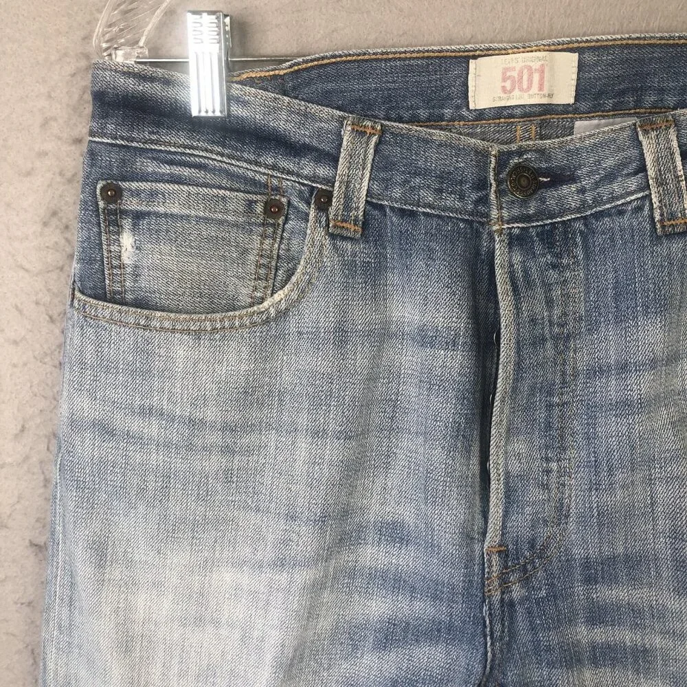 Vintage Levis 501 Jeans Mens 34x30 Leather Patch Button Fly WPL423 Faded Mexico